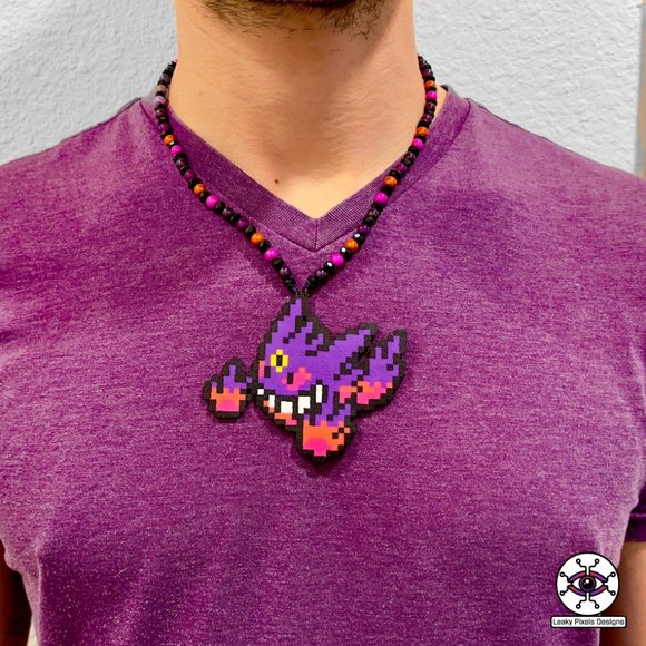 Gengar Mega Evolution Perler Necklace - Picture 3 of 3